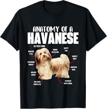 Havanese Dog Shirts Anatomy Of A Havanese - Cuban Havaneser Havanezer T-Shirt