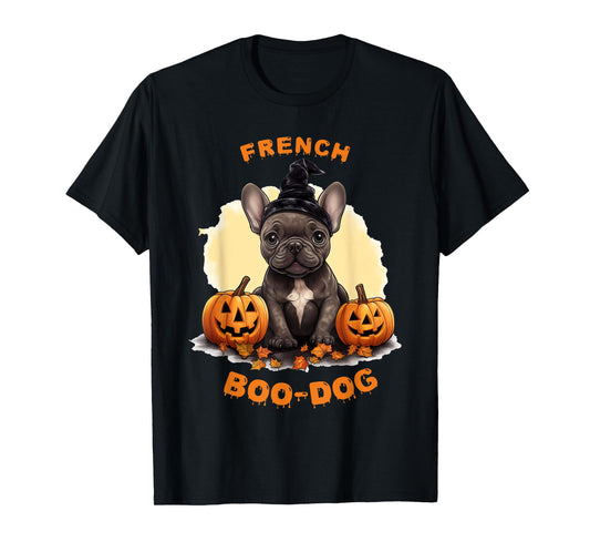 Halloween Frenchie, French Boo-dog, bulldog T-Shirt