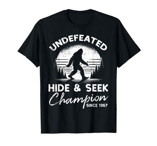 Bigfoot Undefeated Hide Seek Champion Sasquatch Men Women T-Shirt
