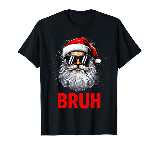 Bruh Funny Santa Claus Groovy T-Shirt
