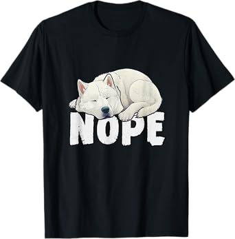 Korean Jindo Nope Funny Lazy Pet Dog Cute T-Shirt