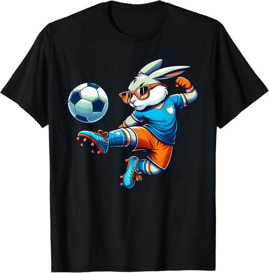 Happy Easter Bunny Soccer Player Lover Sport Rabbit T-Shirt