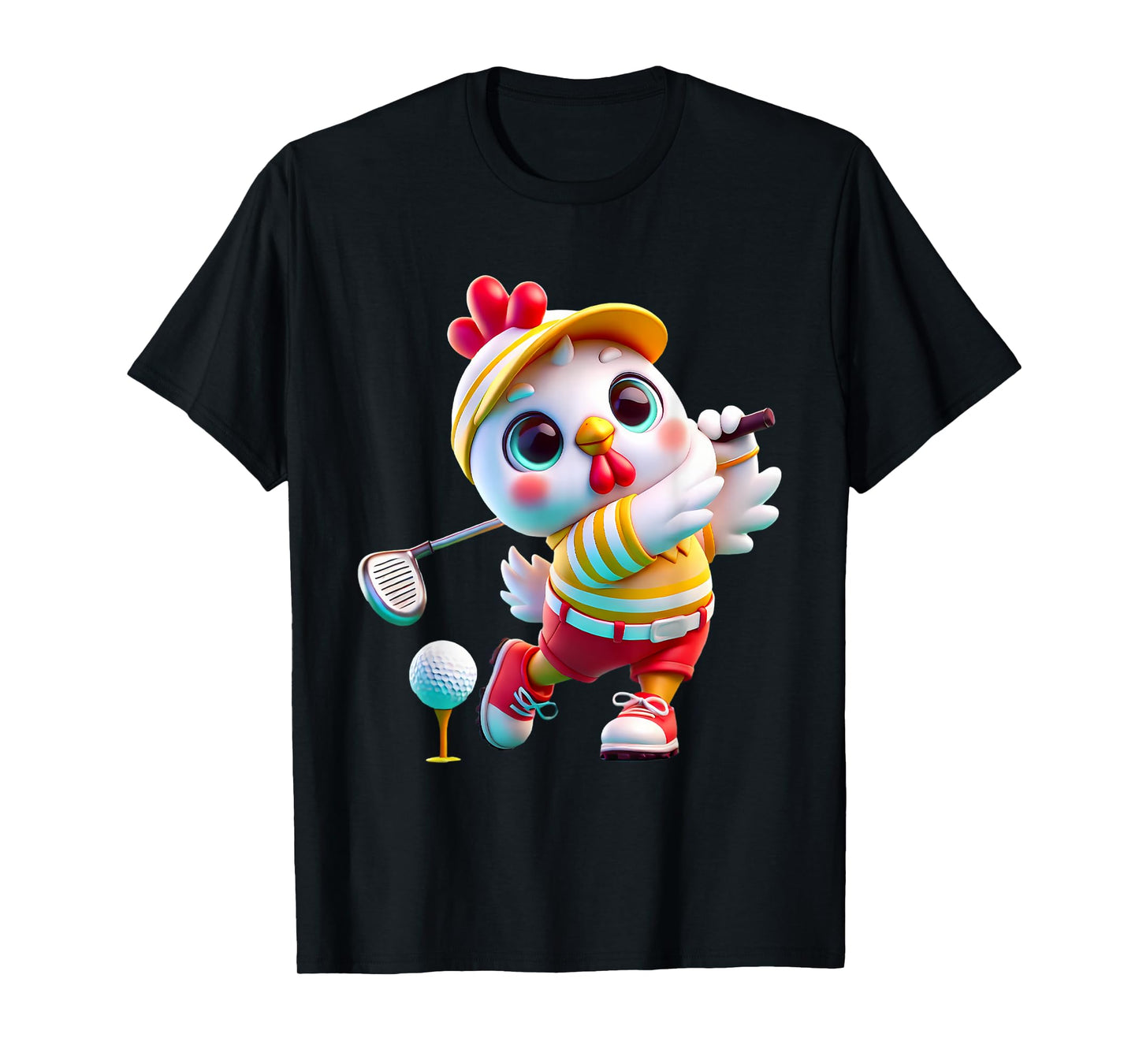 Cute Chicken Playing Golf Golfer Golfing Men Women Kids T-Shirt
