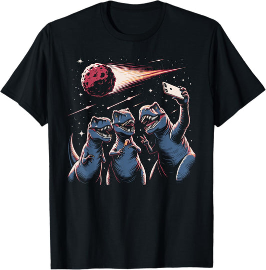 Dinosaurs T-Rex Selfie Meteor Funny Dinosaur Meme T-Shirt