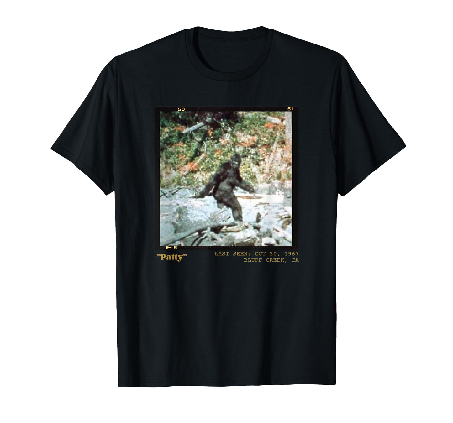 Bigfoot History Tees Historic Bigfoot Photography Patty the Bigfoot T-Shirt