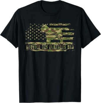 Bouvier Des Flandres Dad Camo American Flag Patriotic Dog Men T-Shirt