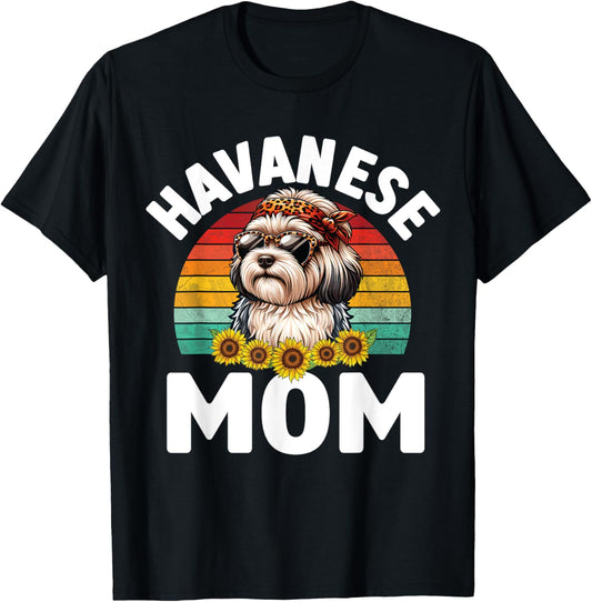 Vintage Floral Havanese Mama Retro Dog Lover Mother's Day T-Shirt