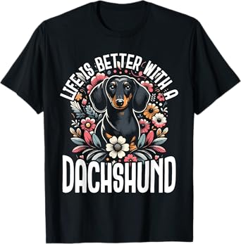 Dachshund Adorable Wiener Dog Sausage Paw Print Men Women T-Shirt