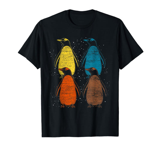 Retro Antarctic Animal Lover Zoo Keeper Gift Cute Penguin T-Shirt