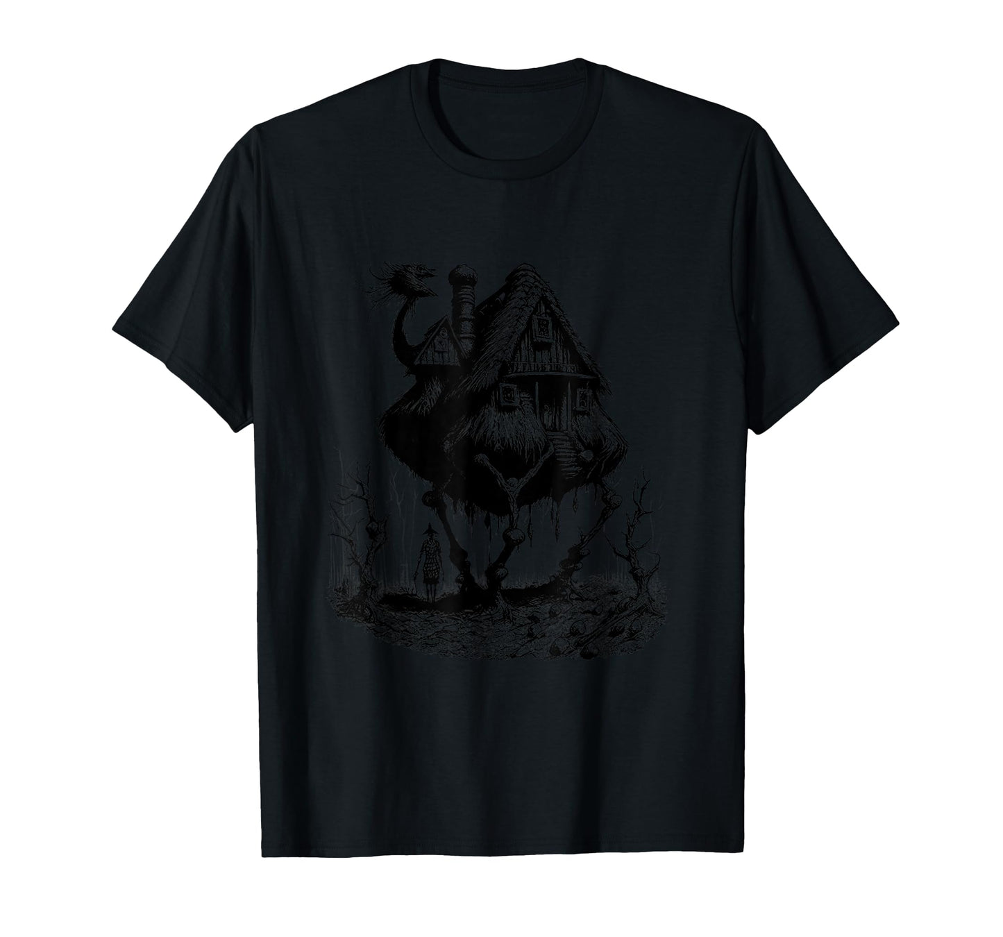 Walking House on Chicken Legs Slavic folklore Baba Yaga Art T-Shirt