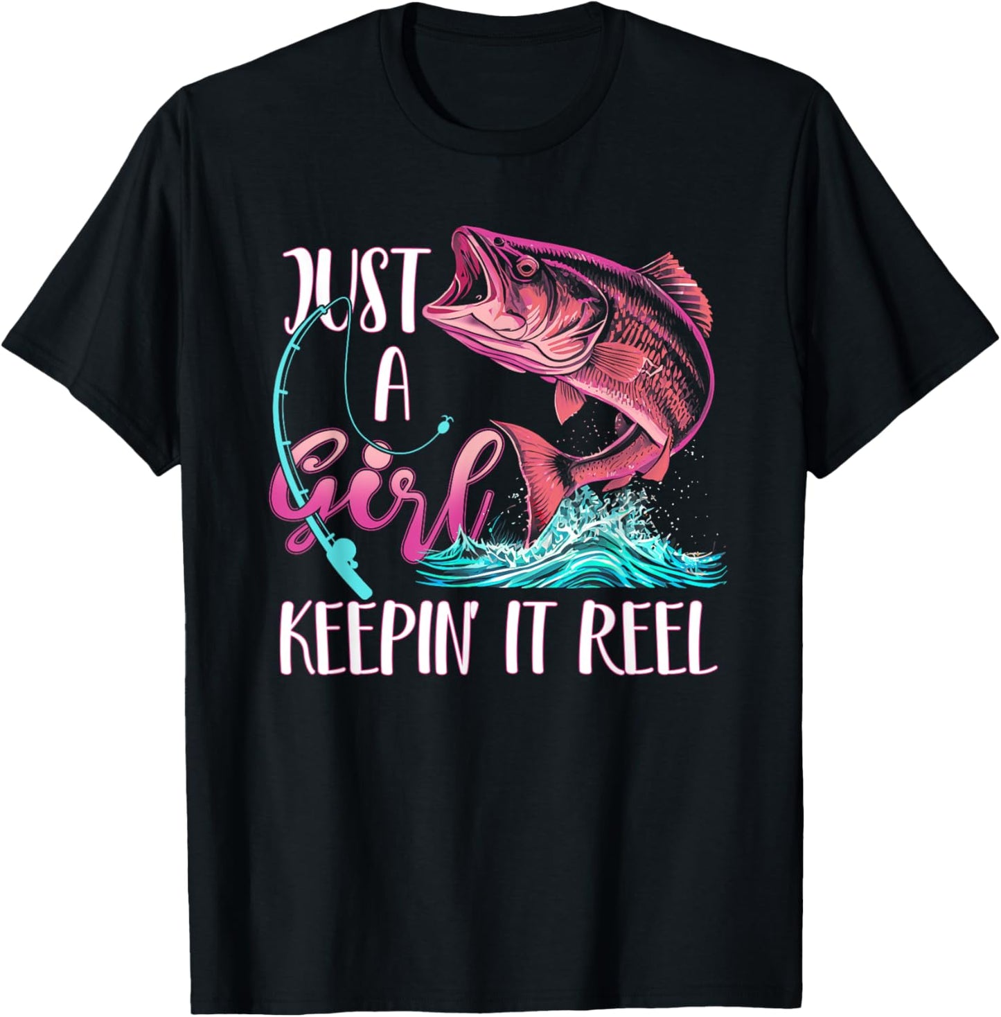 Cute Fishing Funny Keeping It Reel Womens Purple Pink T-Shirt