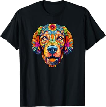 Halloween, Golden Retriever, Sugar Skull, Dogs, Flowers T-Shirt