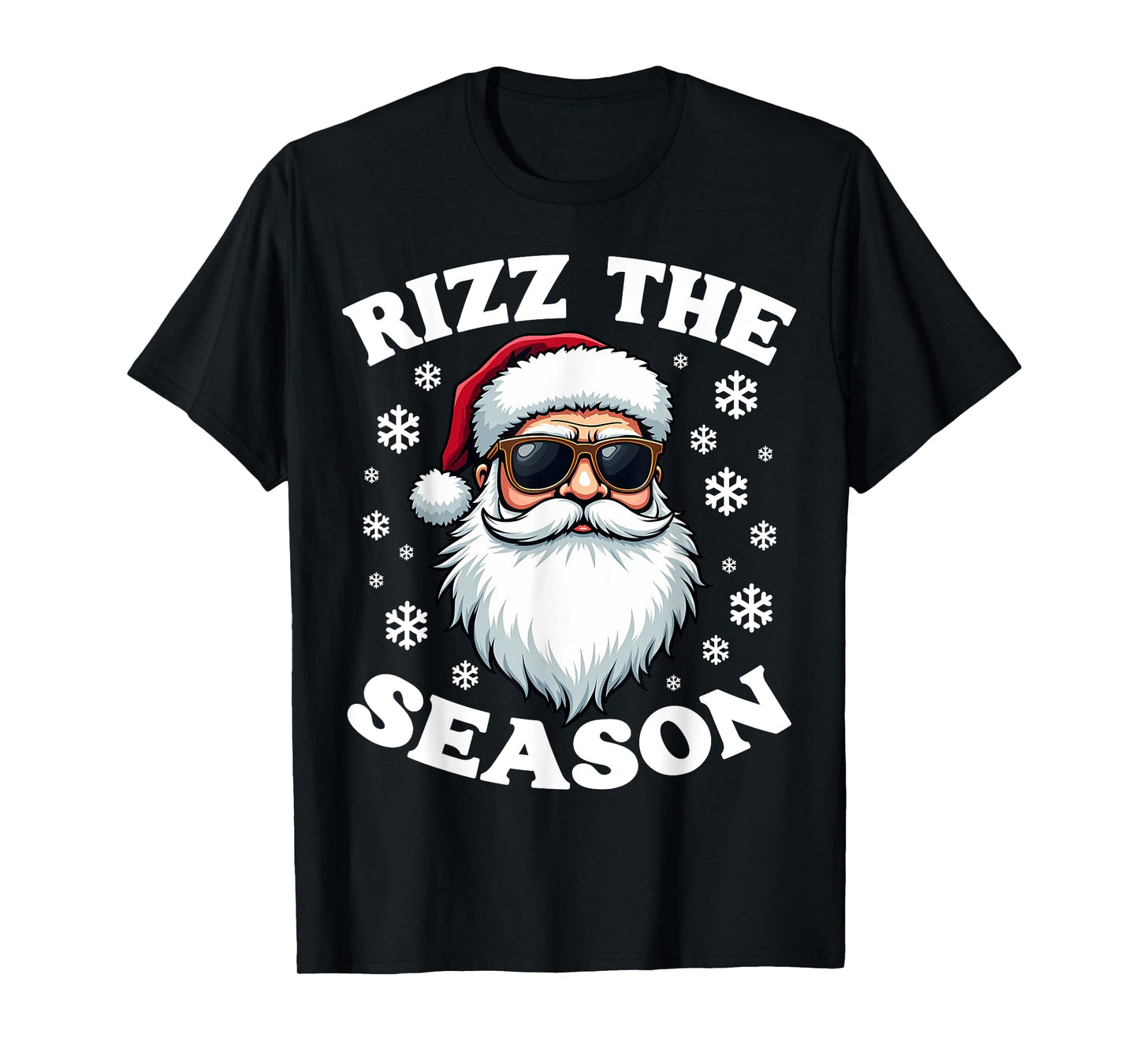 Rizz The Season Funny Christmas Charming Santa Silly Xmas T-Shirt