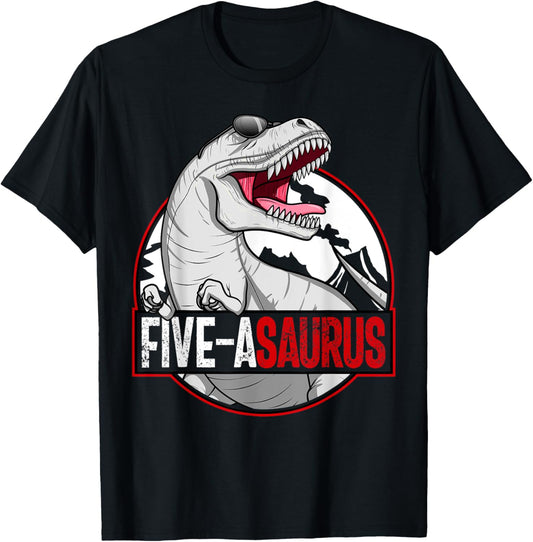 Five-asaurus Matching Family Dinosaur Kids 5th Birthday T-Shirt