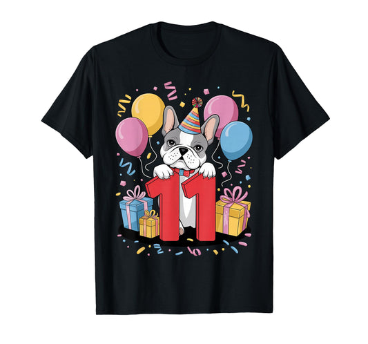 Frenchie 11th birthday kids 11 years eleven French Bulldog T-Shirt
