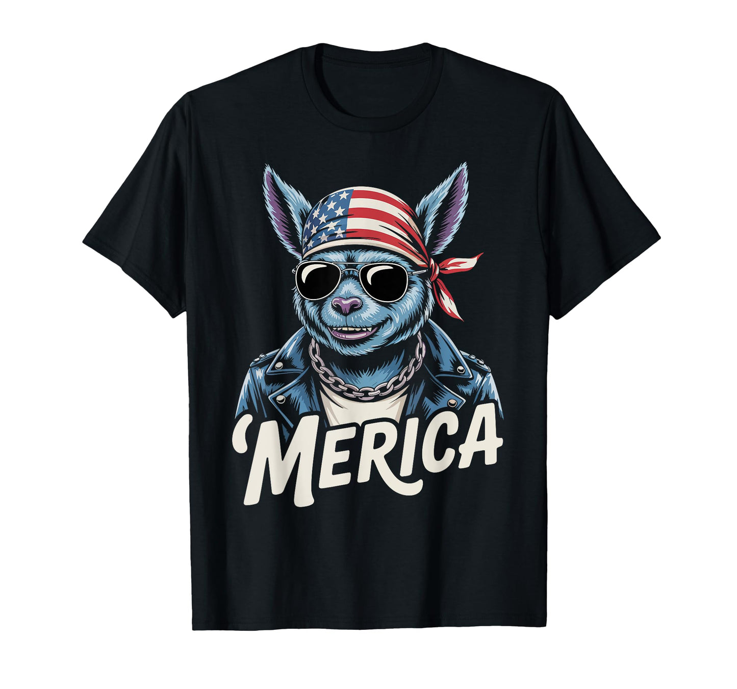 Chupacabra Mythological Creatures Sunglasses USA 4th of July T-Shirt