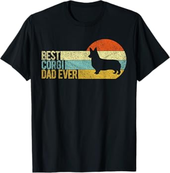 Best Corgi Dad Ever Corgi Papa Dog Dad Retro Vintage Men Women Kids T-Shirt