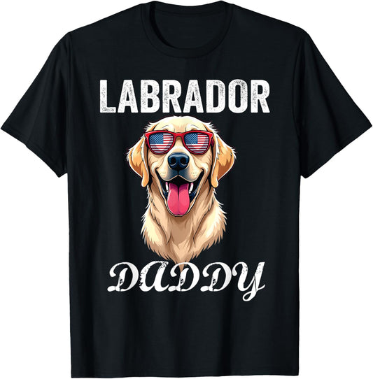 Labrador Dad USA Flag Dog Lover for Father’s Day T-Shirt