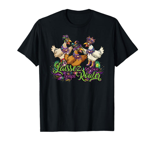 Mardi Gras Chicken Run Chicken Chase Fat Tuesday Carnival T-Shirt