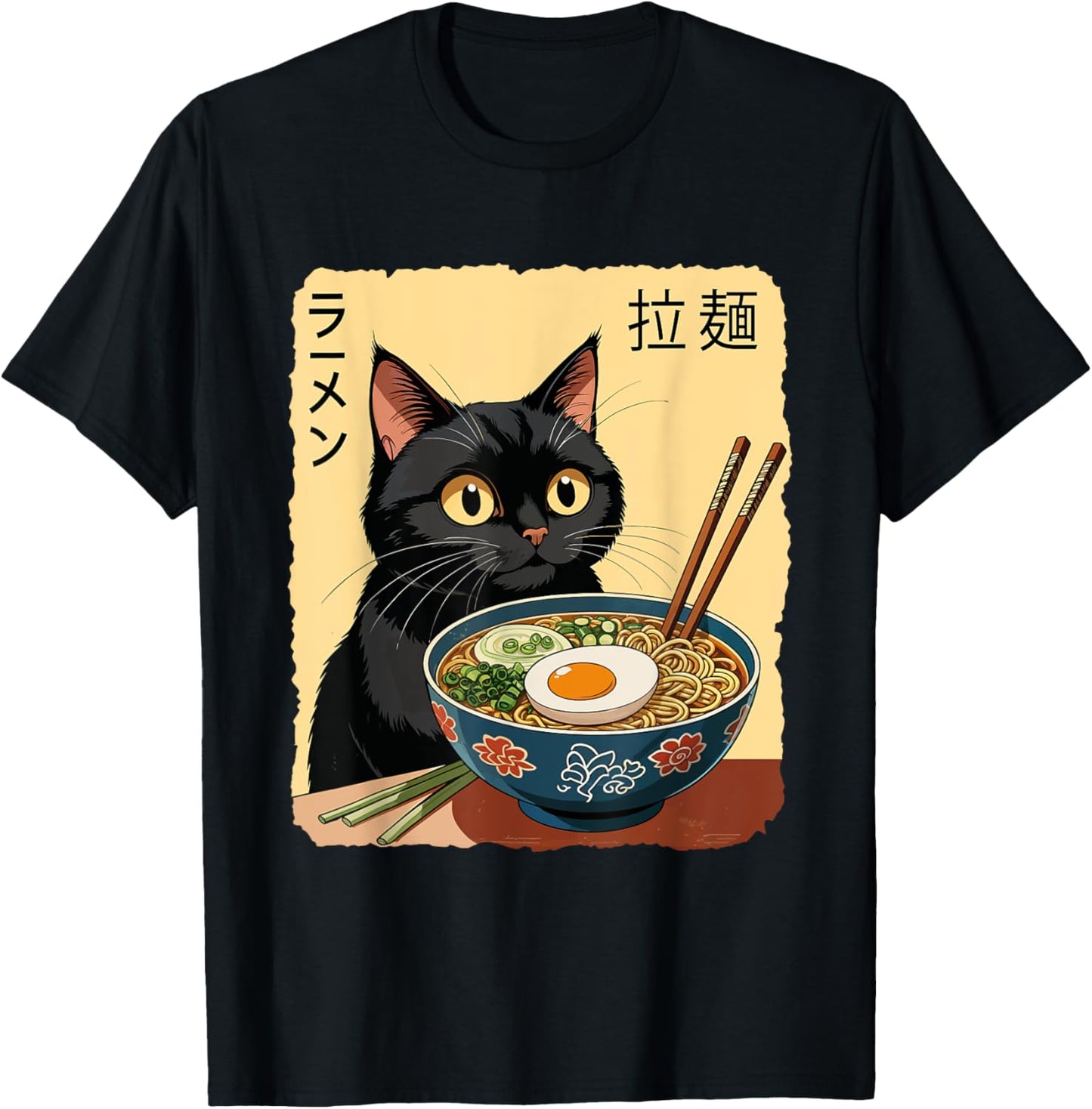Cute Cat Ramen Funny Japanese Kawaii Anime Cat Noodles Lover T-Shirt