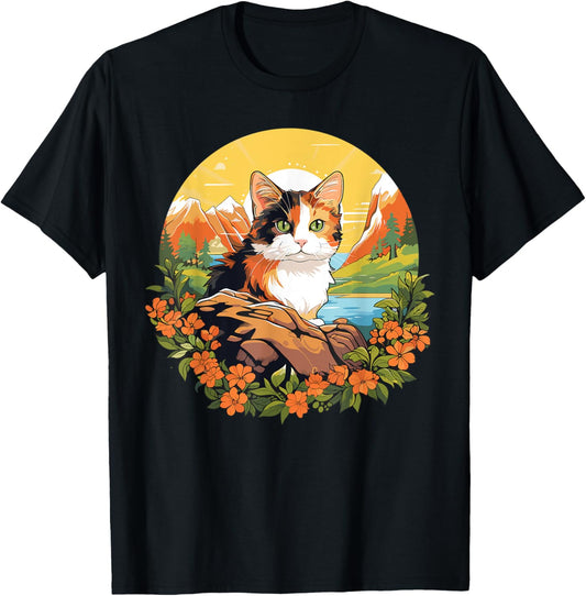 Calico Cats Calico Cat T-Shirt, Small, Black