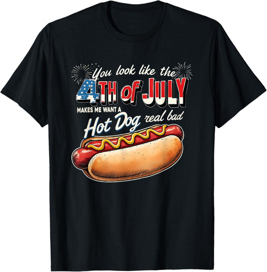 4th of July Funny Hot Dog Lover Bbq Usa Humor Gift T-shirt