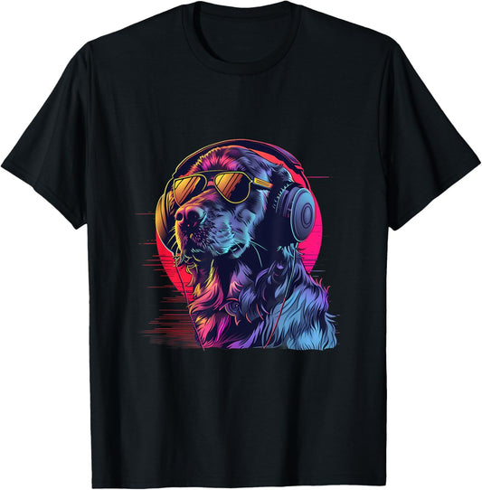 DJ Dog Beatmaker House Music EDM Techno Music Headphones T-Shirt