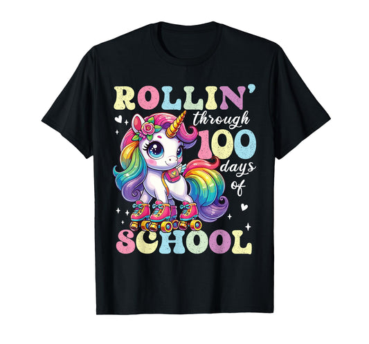 Cute 100 Days of School Girls Unicorn 100th Day School kids T-Shirt
