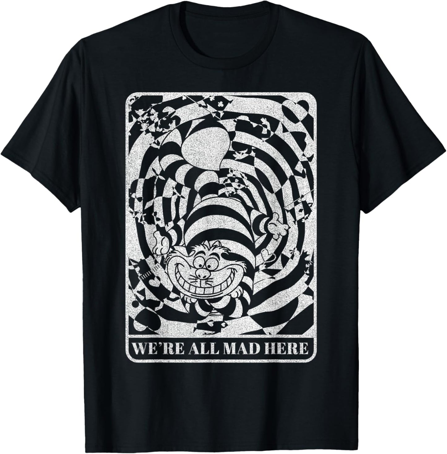 Disney Alice In Wonderland Cheshire Cat We're All Mad Here T-Shirt