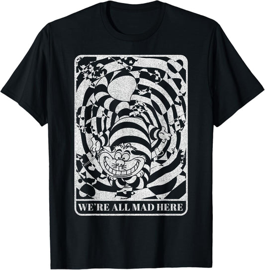 Disney Alice In Wonderland Cheshire Cat We're All Mad Here T-Shirt
