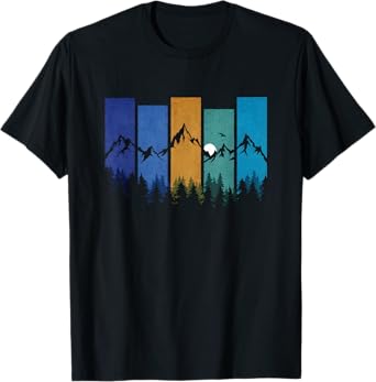 Trees Mountains Moon Adventure Outdoor Wildlife Forest T-Shirt