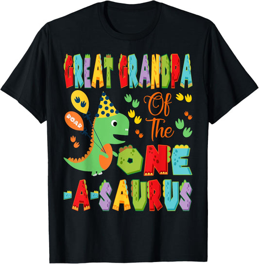 Great Grandpa Of The One-A-Saurus 1St Birthday Boy Dinosaur T-Shirt