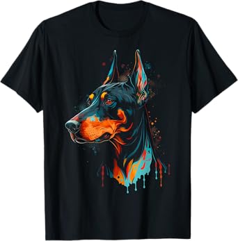 Colorful Doberman Pinscher For Dog Owners T-Shirt
