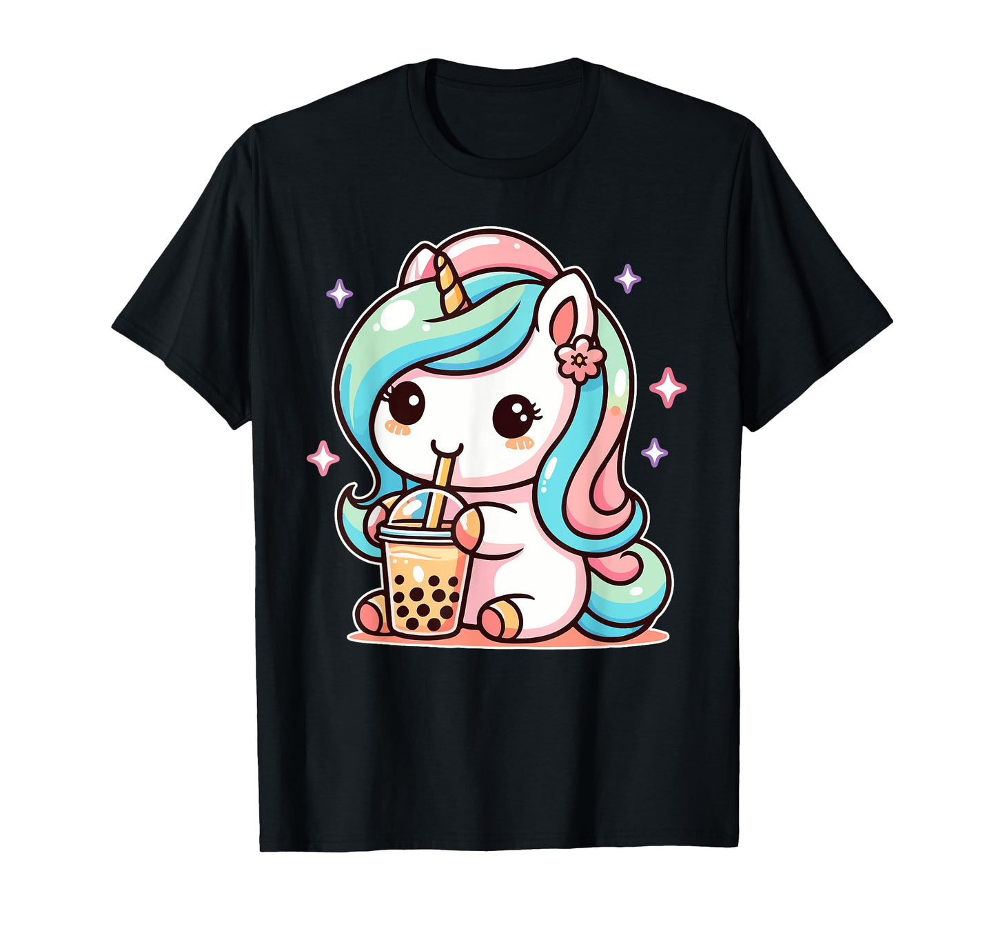 Milk Tea Unicorn Kawaii Unicorn Drinks Boba Tea Bubble Tea T-Shirt