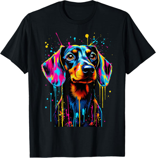 Beautiful Dachshund Lovers Colorful Pop Art Dachshund T-Shirt