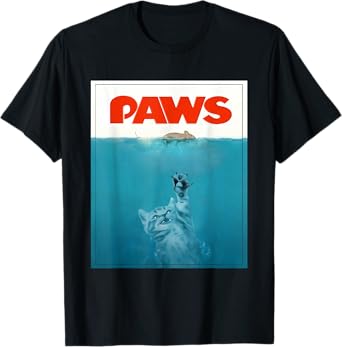 Paws cat funny t-shirt, Kitten movie poster parody Men Women T-Shirt