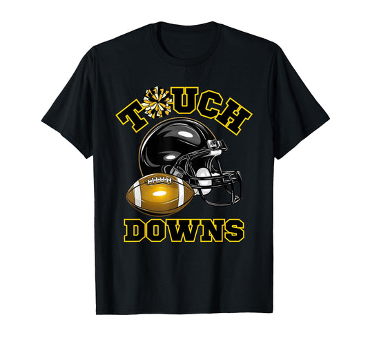 Black Gold Touchdown Day Football Game High School Matching T-Shirt