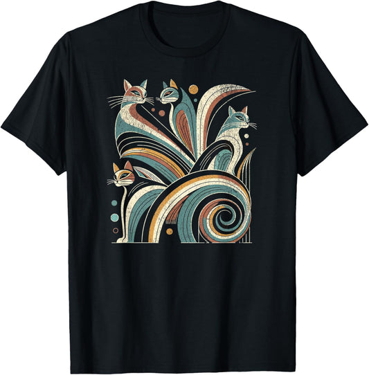 Vintage Retro Mid-Century Modern Look Cats 50s 60s Style T-Shirt