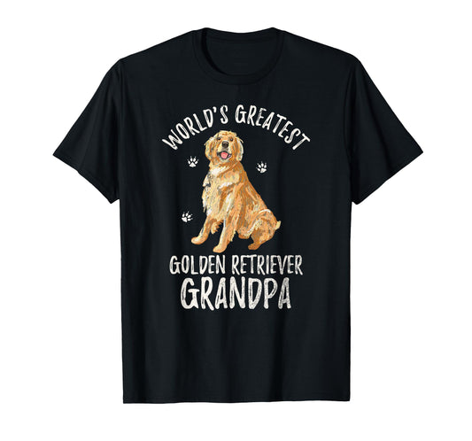 World's Greatest Golden Retriever Grandpa Funny Dog Lover T-Shirt