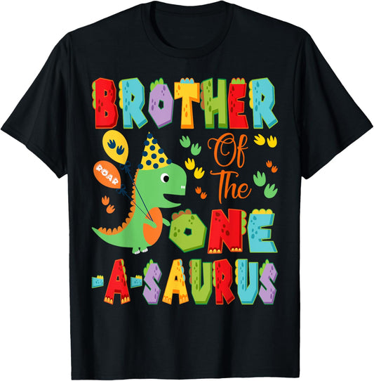 Brother Of The One-A-Saurus 1St Birthday Boy Dinosaur T-Shirt