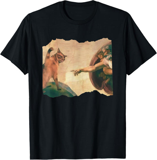 Funny Cat Swatting God's Hand Parody Cat The Divine Swipe T-Shirt