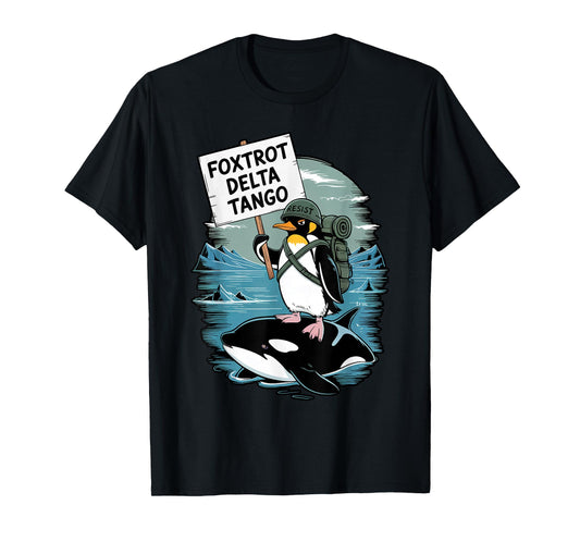 Foxtrot Delta Tango Penguin Dolphin Funny Anti Tariff T-Shirt