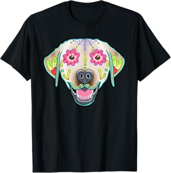Yellow Labrador Retriever - Day of the Dead Sugar Skull Lab T-Shirt
