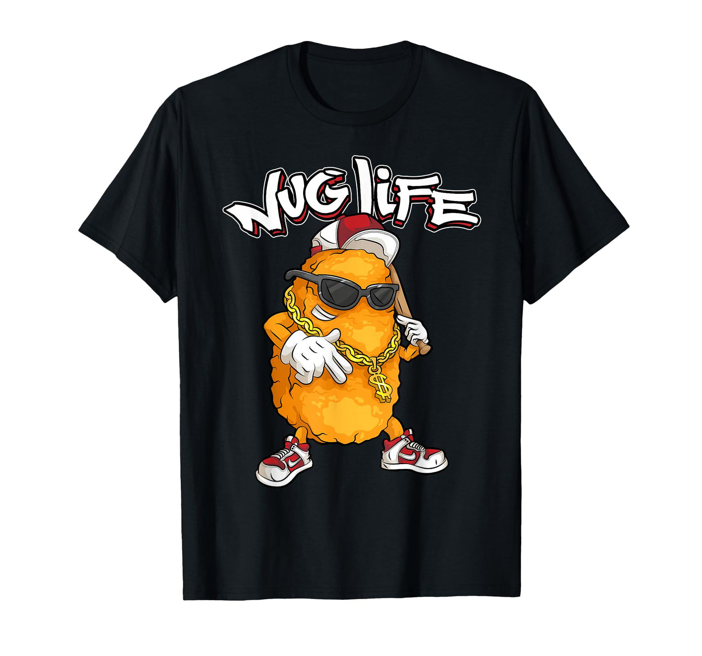 Cool Gangster Chix Fingers Fans Boys Girls Designs Funny Nug Life Gift | Cute Chicken Nuggets Lover Unisex-Adults and Kids T-Shirt
