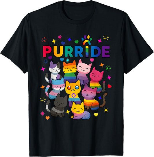 Animal Lovers Purr Cat Pride Allies LGBT T-Shirt