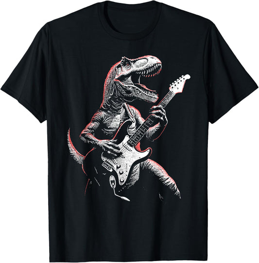 Dinosaur Shirt Rock T-Rex Dinosaur Guitarist Electric Guitar T-Shirt