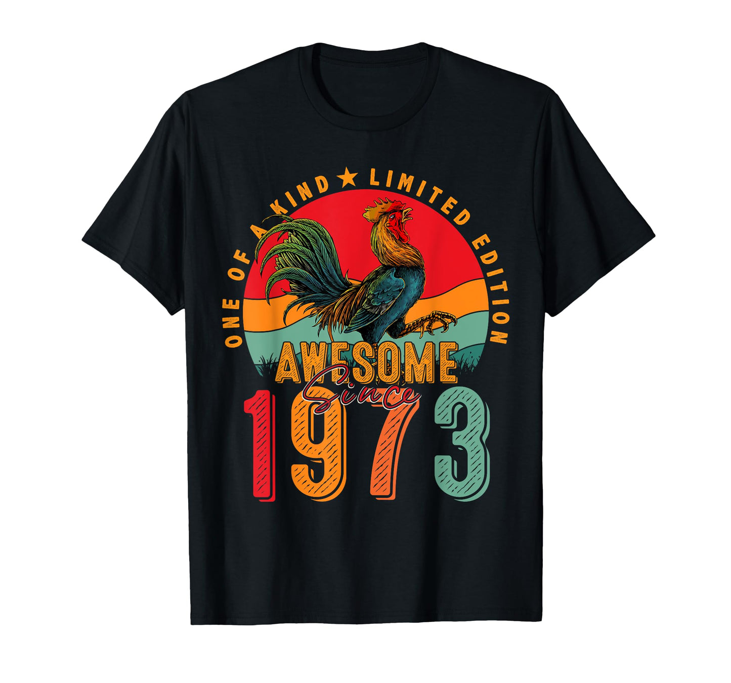 52nd Birthday Chicken Awesome Since 1973 Farmer 52 Years Old T-Shirt