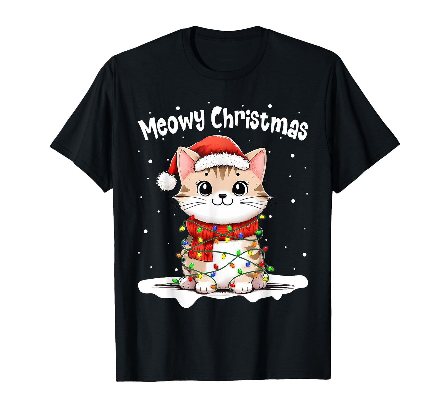 Meowy Catmas Cat Christmas Cute Kitten Cat Santa Xmas Family T-Shirt for Men Women Kids