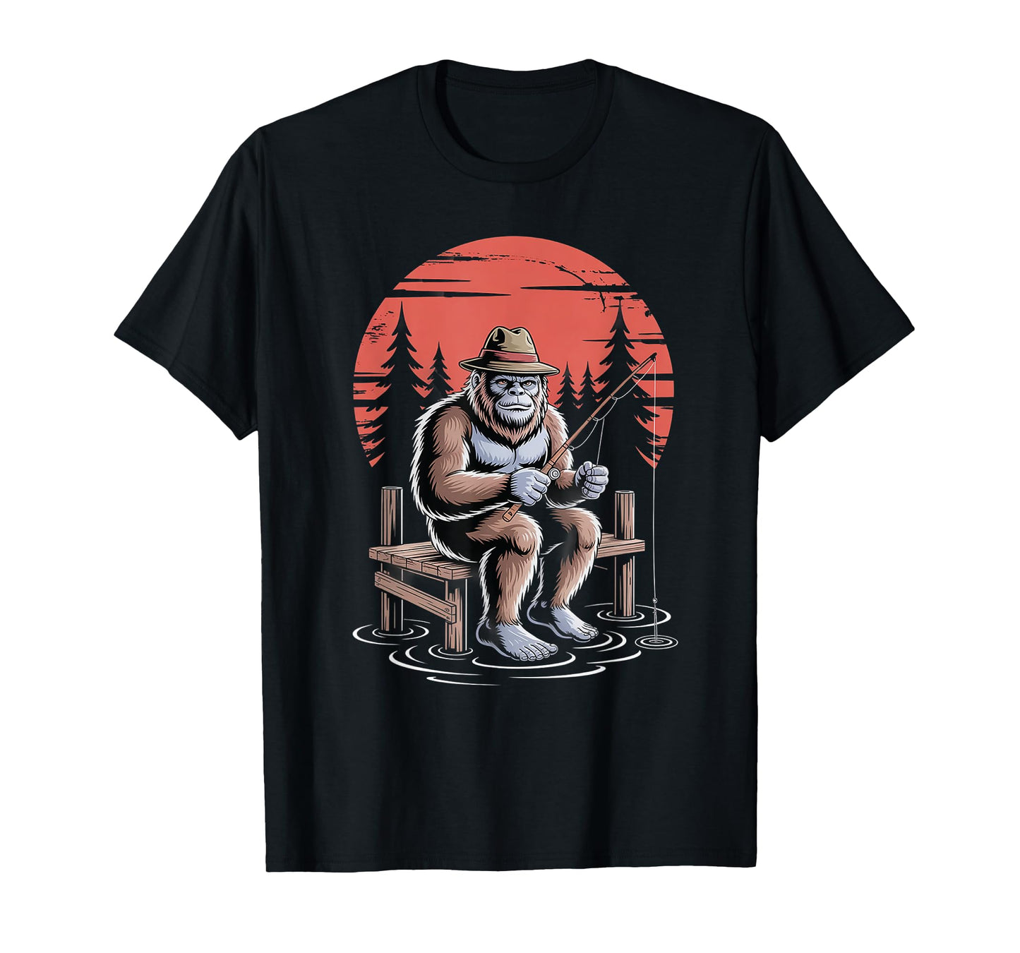 Big foot fishing Cool Fishing Fisherman Bigfoot Sasquatch T-Shirt