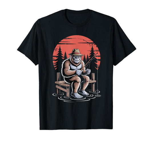 Big foot fishing Cool Fishing Fisherman Bigfoot Sasquatch T-Shirt